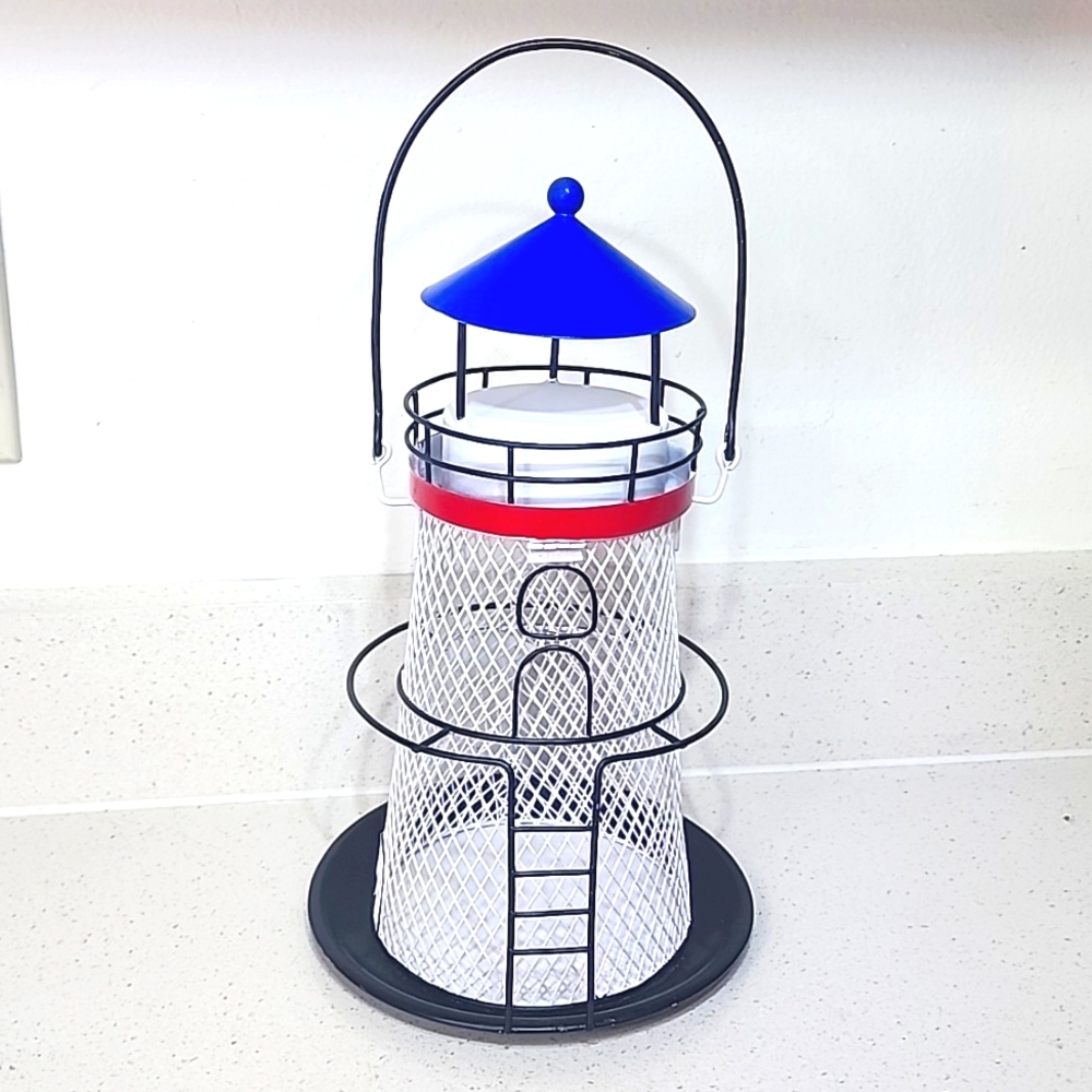 Bird Feeder Light House Metal New
